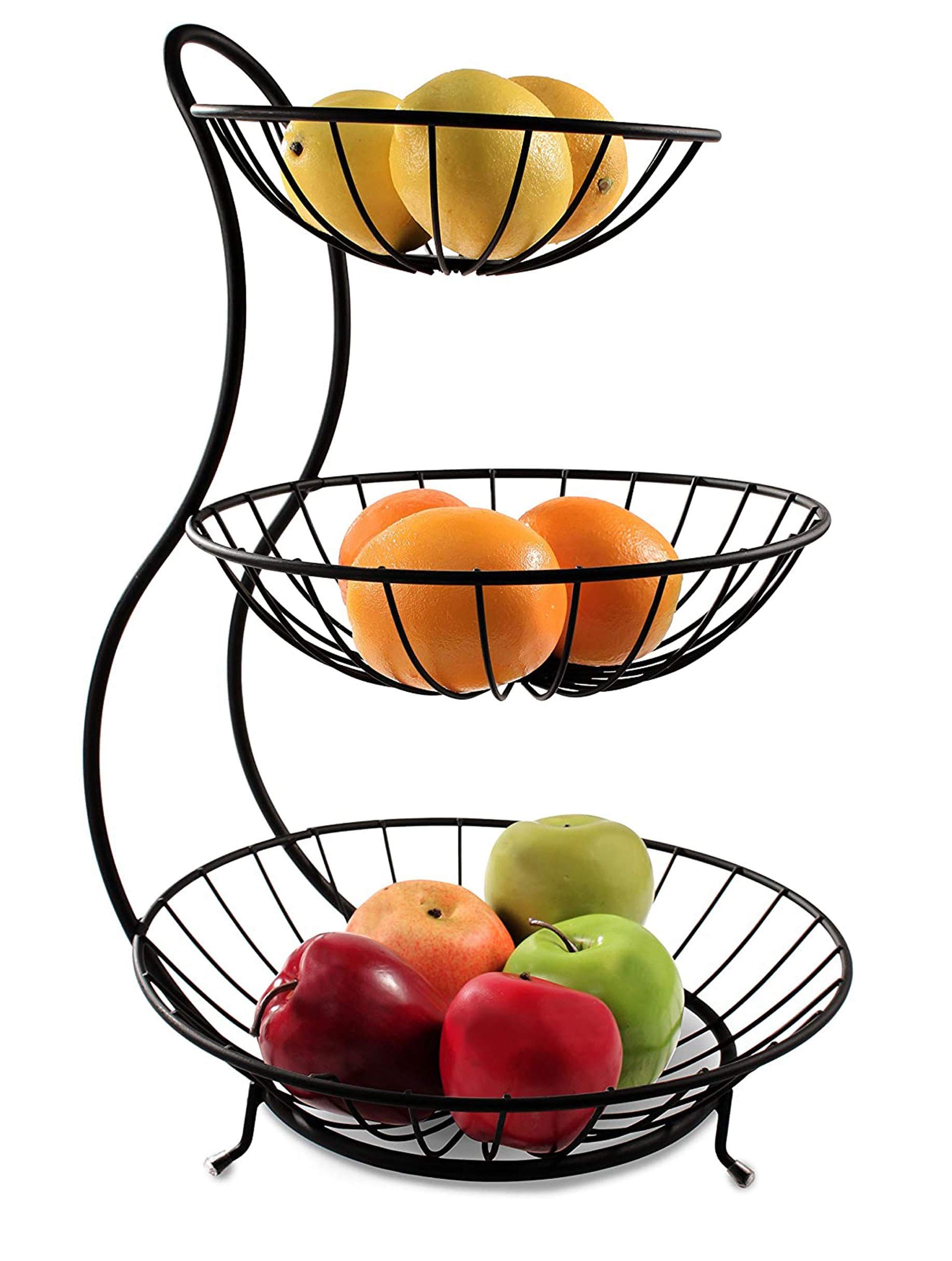 Buy SmartSlide3 Tier Steel Fruit and Vegetable Basket for Kitchen