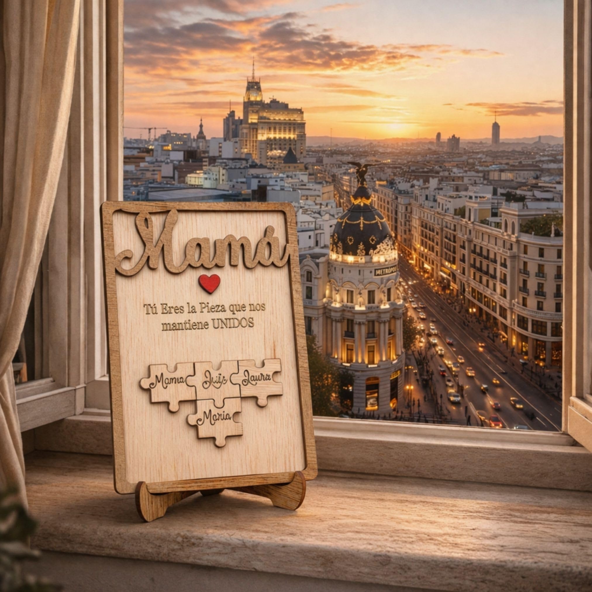 Olesea Día de la Madre – Regalo Dia de la Madre Personalizado – Regalos Personalizados Cuadro Puzzle Nombre – Mujer Original – Regalos Mujer Abuela Mama (Roble) — view 7