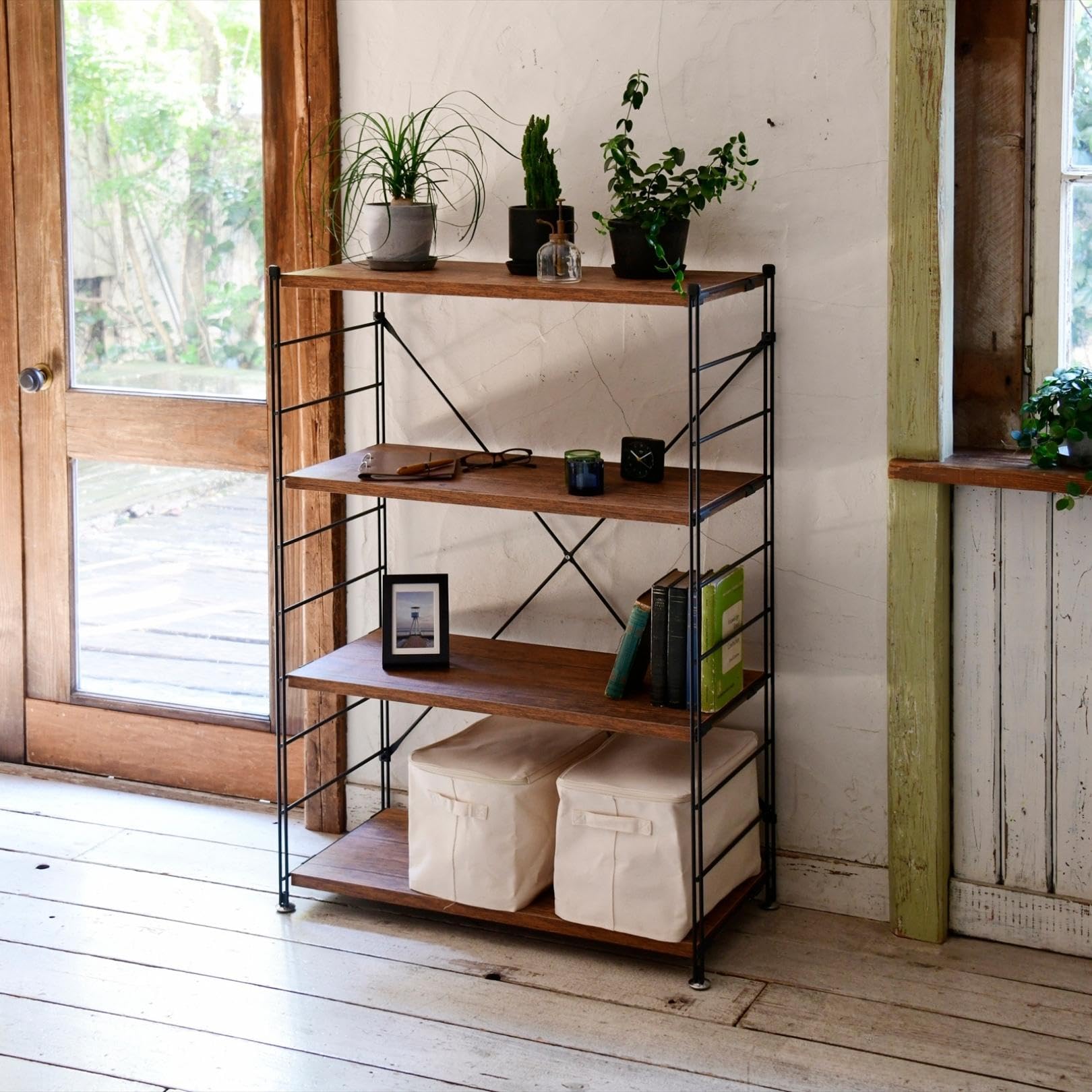 Amazon｜FuLe YunQi这科料ラック木製棚板4段幅85.5奥行41.5高さ123.5cm