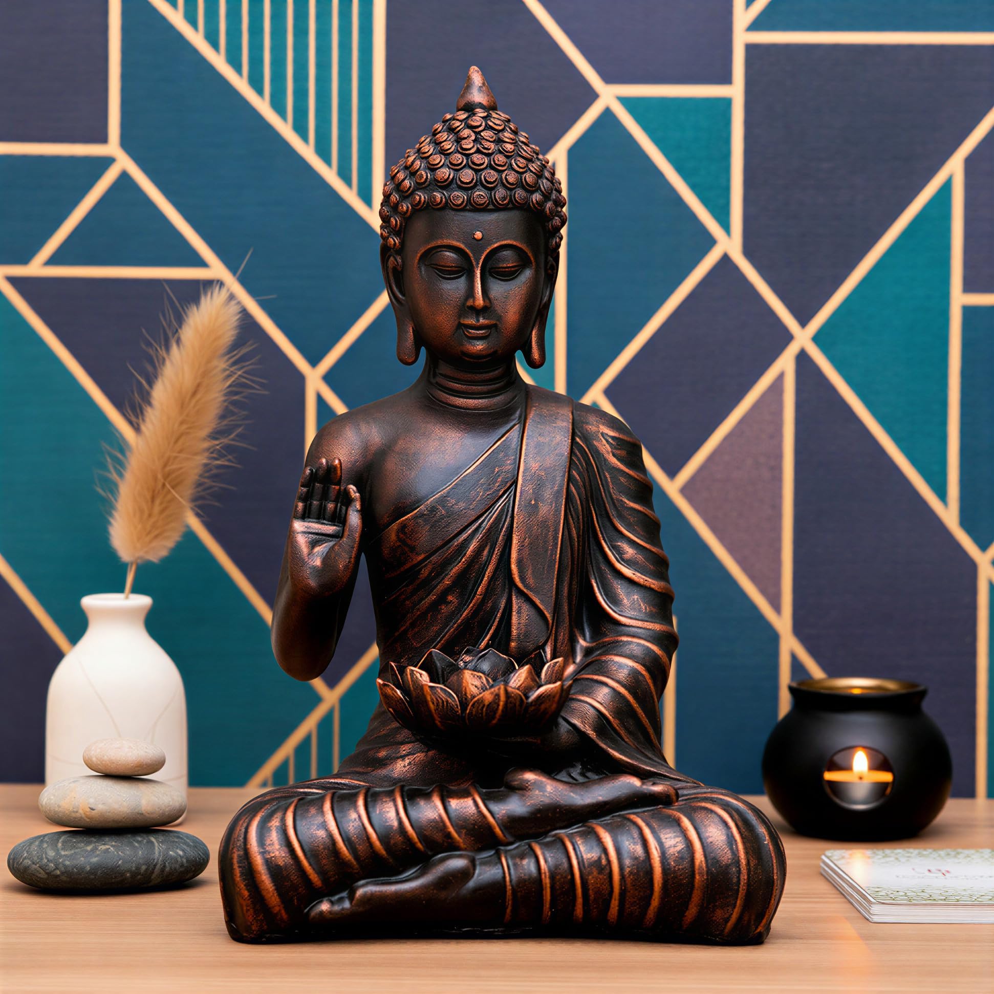 Polystone Home Decor Decoration Buddha Idol Statue Showpiece Gift Gifting Item-A_COP-DB2-(13)