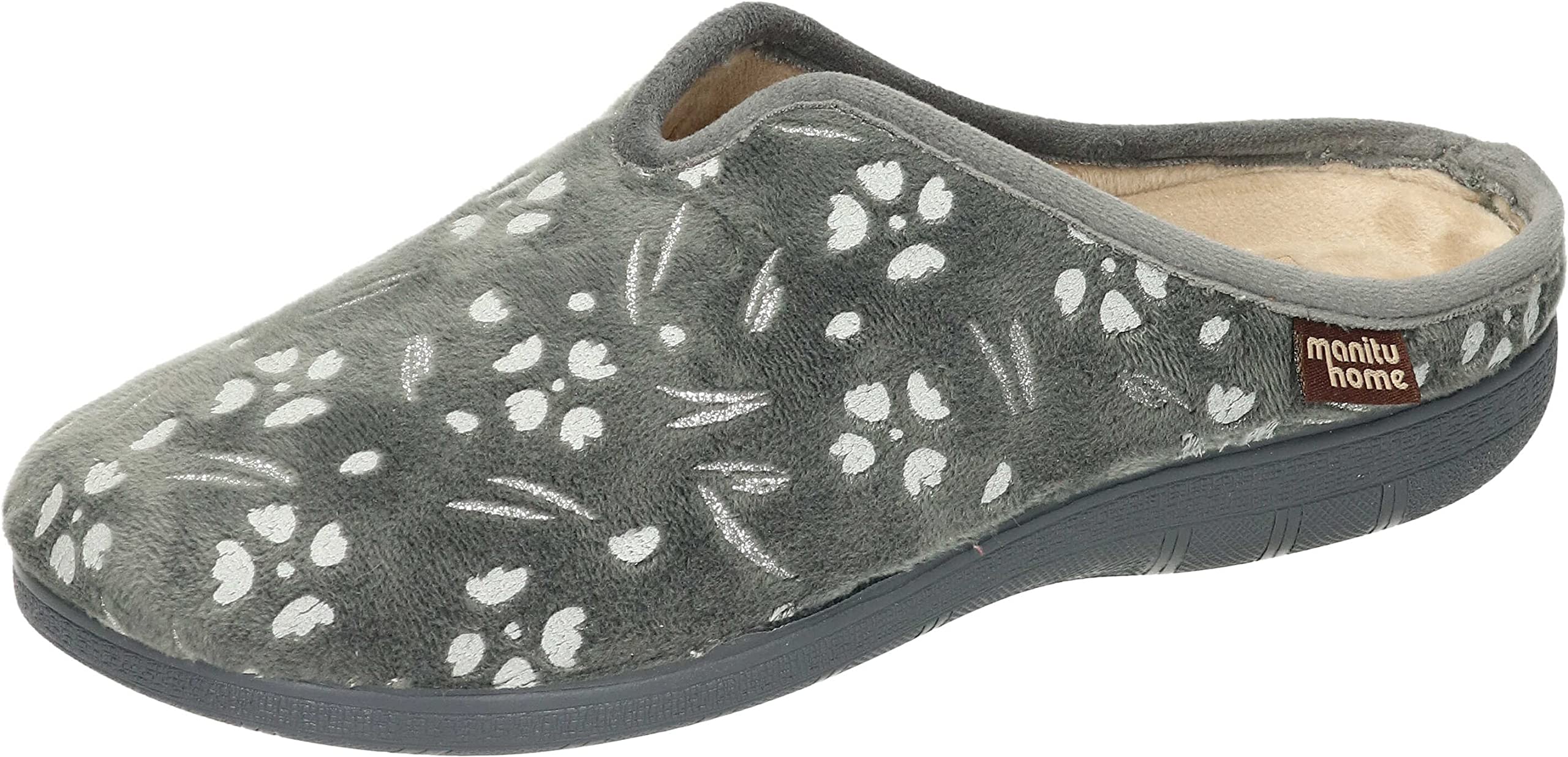 Manitu Women's 320156-91 Slipper, lightgrey, 5 UK