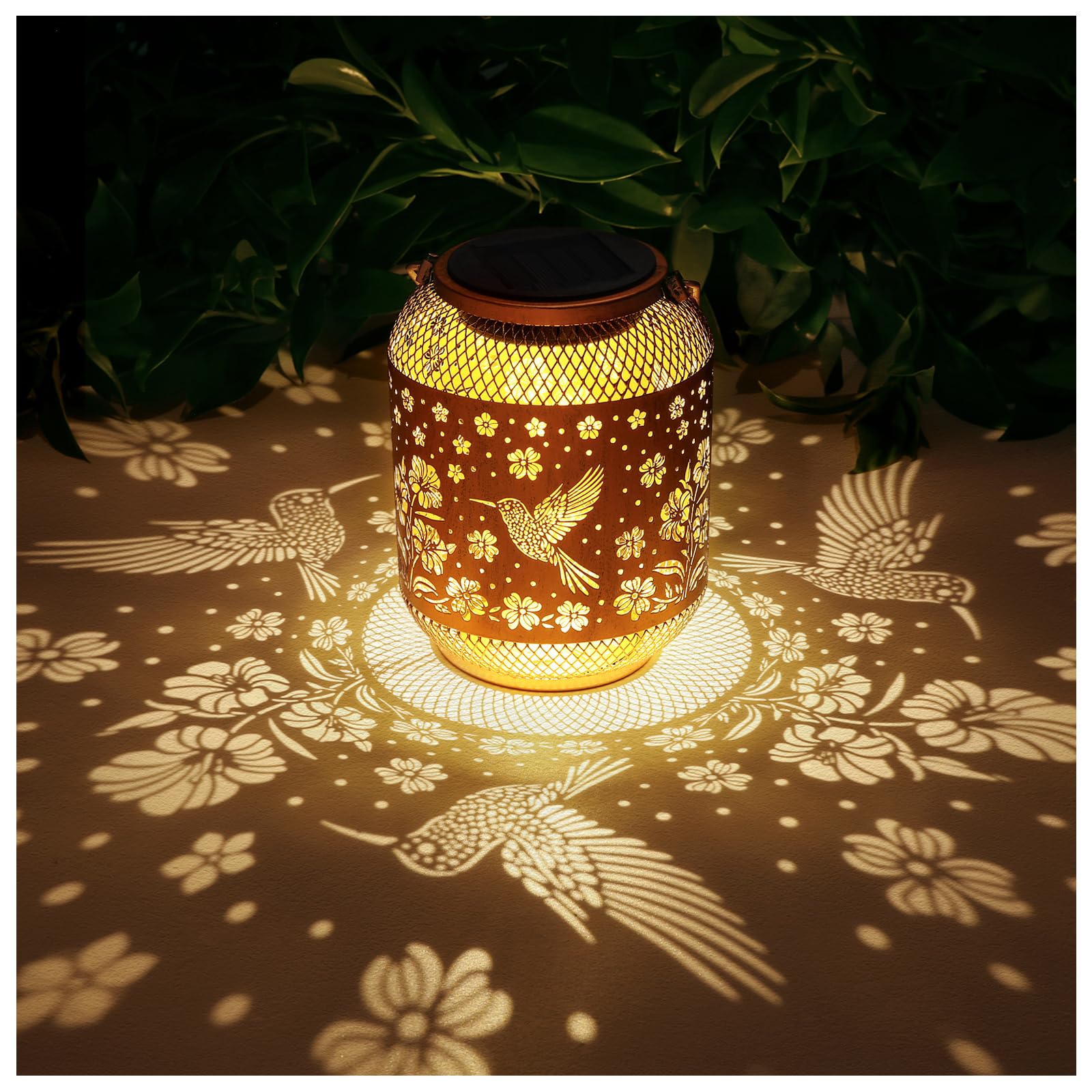 KQBBCN Solarlaterne Mit Kolibri-Motiv - Perfekte Gartenbeleuchtung Als Geschenk Für Frauen