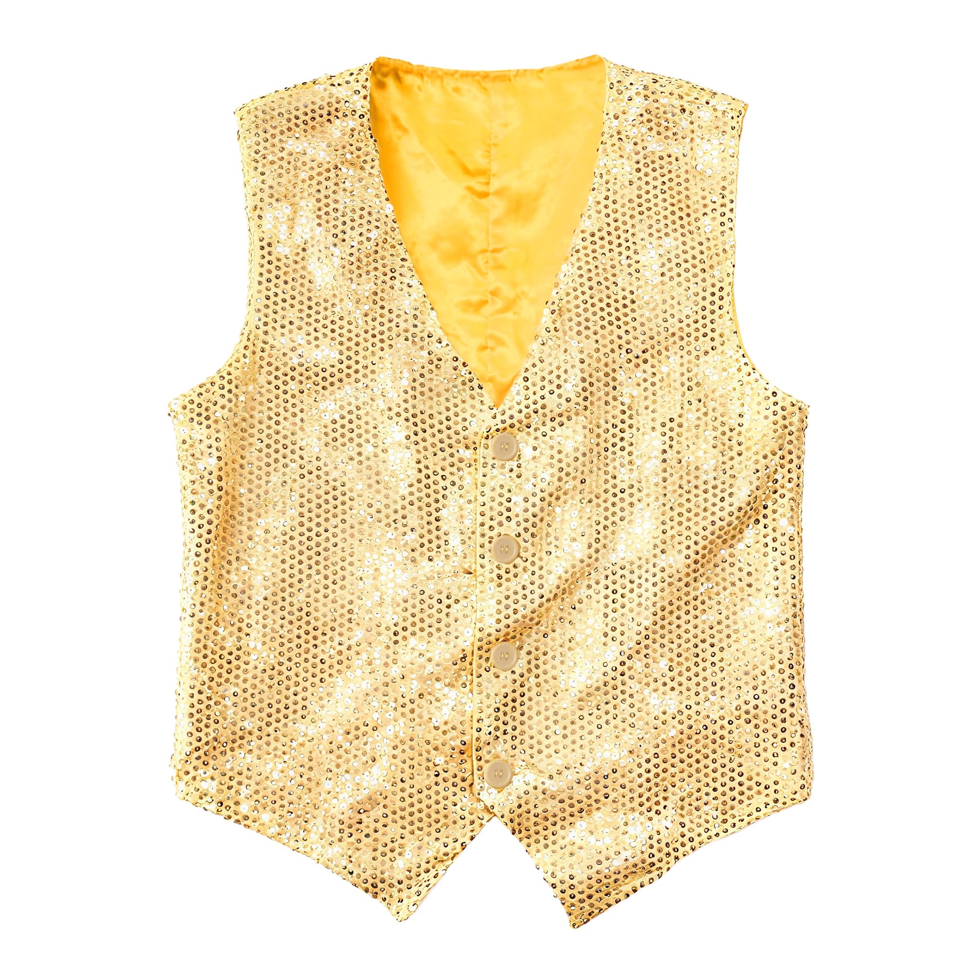 Wildarms men’s sequin vest sparkly v neck shiny waistcoat for men disco party costume vest prom mardi gras carnival