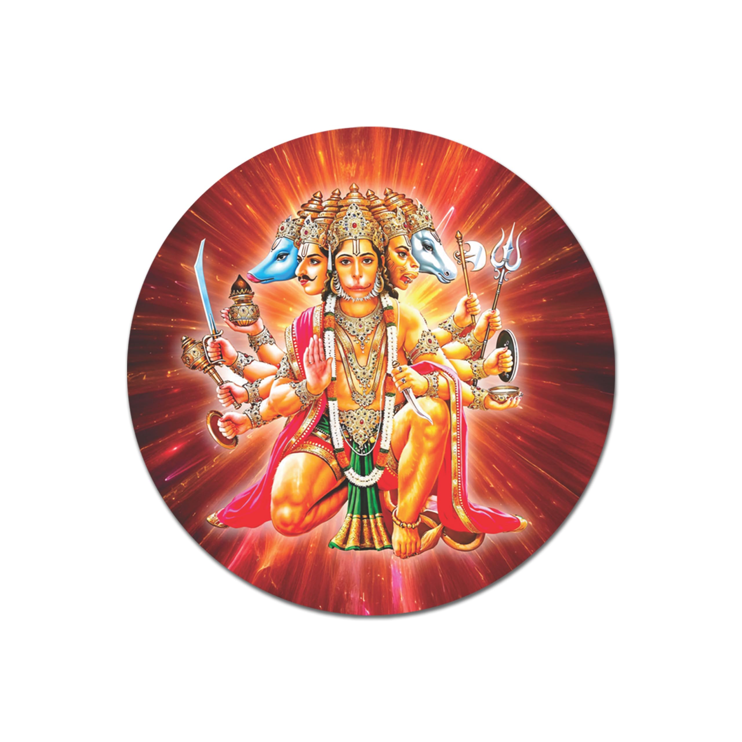 Wonder Hub Panchmukhi Hanuman Door Sticker, Self Adhesive, 14 cm, Vastu Design for Home and Office Entrance-image-45