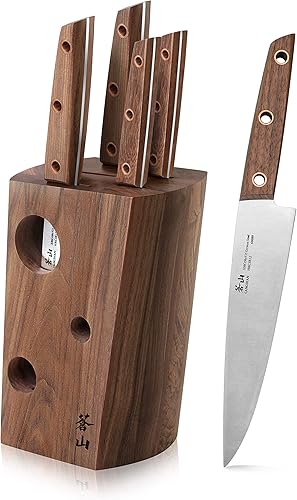 Cangshan W Series 59960 - Juego de bloque de cuchillos de acero inoxidable alemán, 6 unidades.