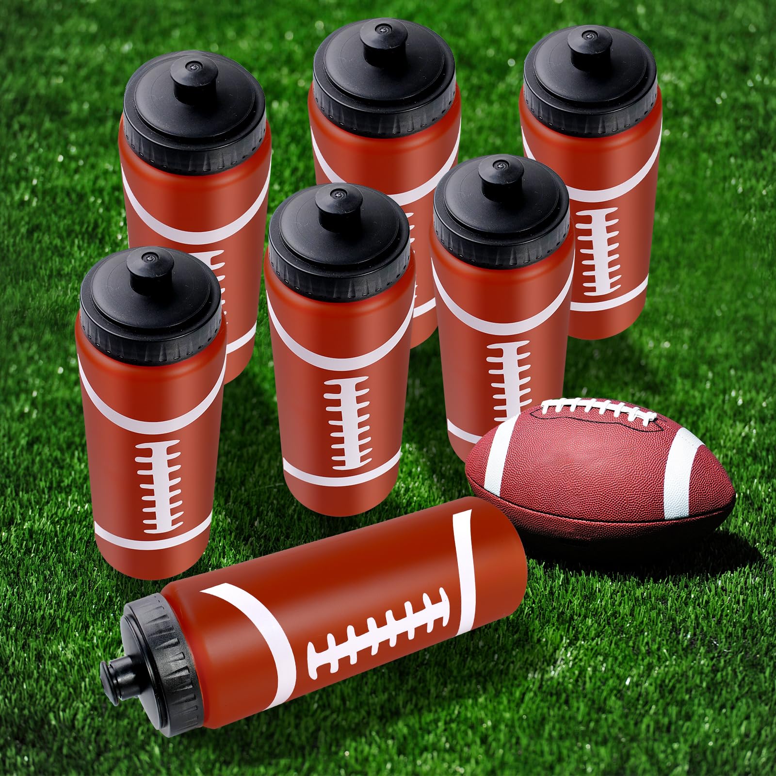 16 bottiglie d'acqua da 590 ml con 3 etichette da spremere, riutilizzabili, per bevande sportive, accessori per feste sportive, regali per feste sportive