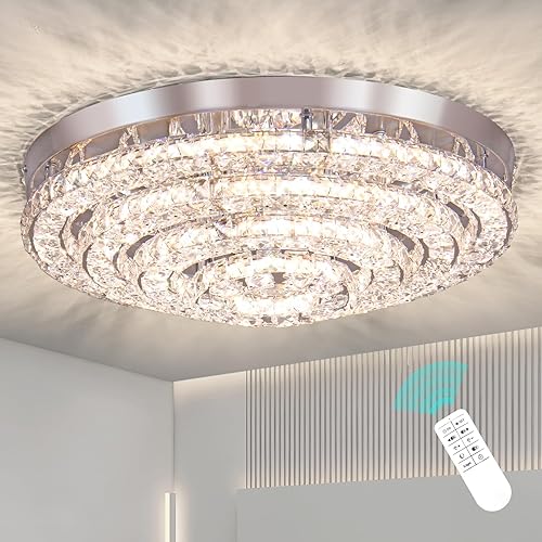 Miniatura 1 de Lámpara LED moderna de montaje empotrado con control remoto regulable de cuatro anillos, lámpara de techo redonda para dormitorio, sala de estar,
