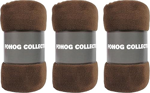 Manta de vellón marrón chocolate, manta pequeña de felpa para sofá, franela suave y ligera de microfibra para viaje, 50 x 60 pulgadas (marrón) disponible en Yaxa Peru