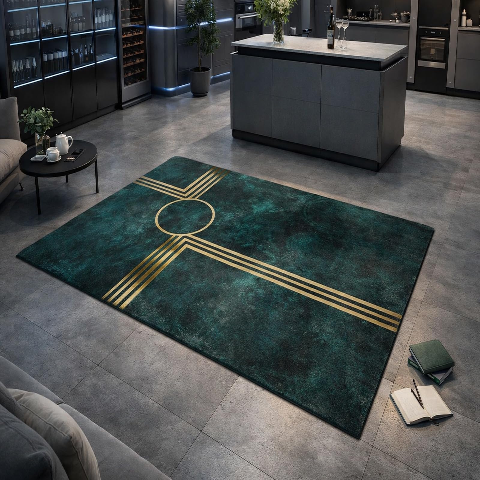 Alfombras lavables de pelo corto Rururug 160x230 cm antideslizantes para cocina y pasillo