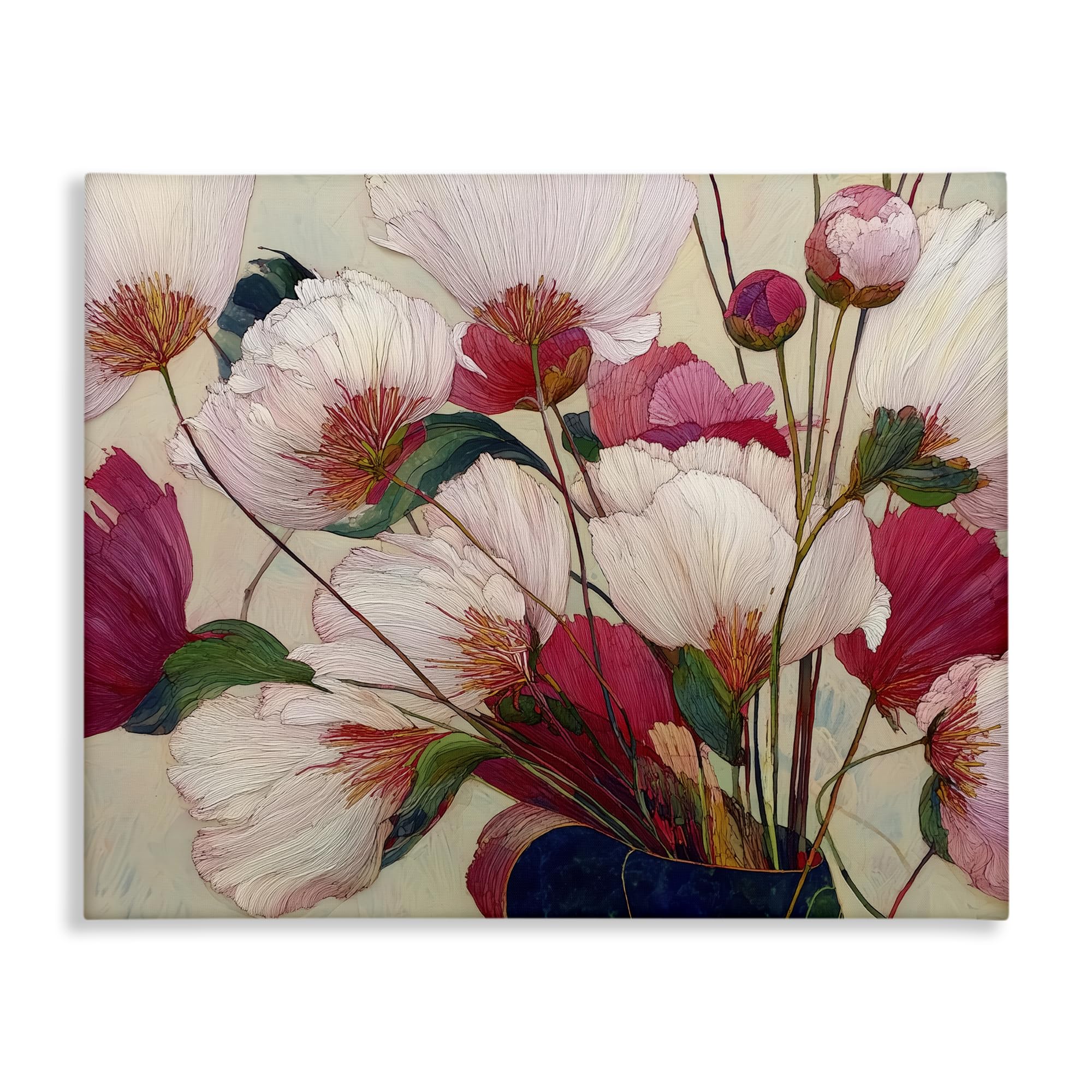 'Lush Haiku Pink & White Flowers'| Canvas Art