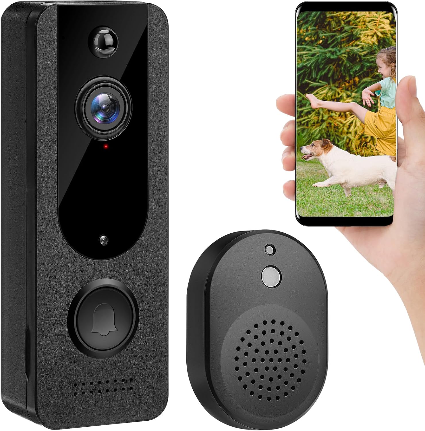 Augot Video Doorbell Camera Wireless with Chime, Smart Doorbell with