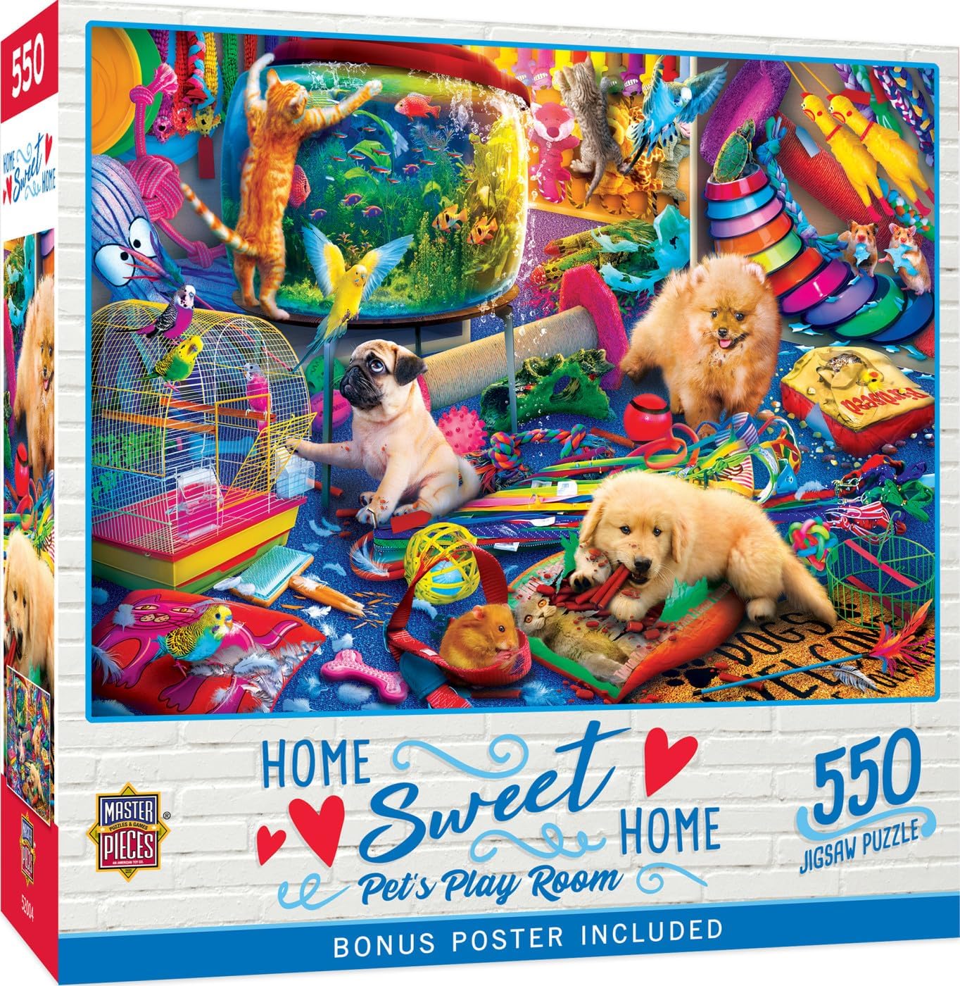 MasterPieces 550 Piece Jigsaw Puzzle for Adults, Family, Or Youth - Pet's Play Room - 18"x24"