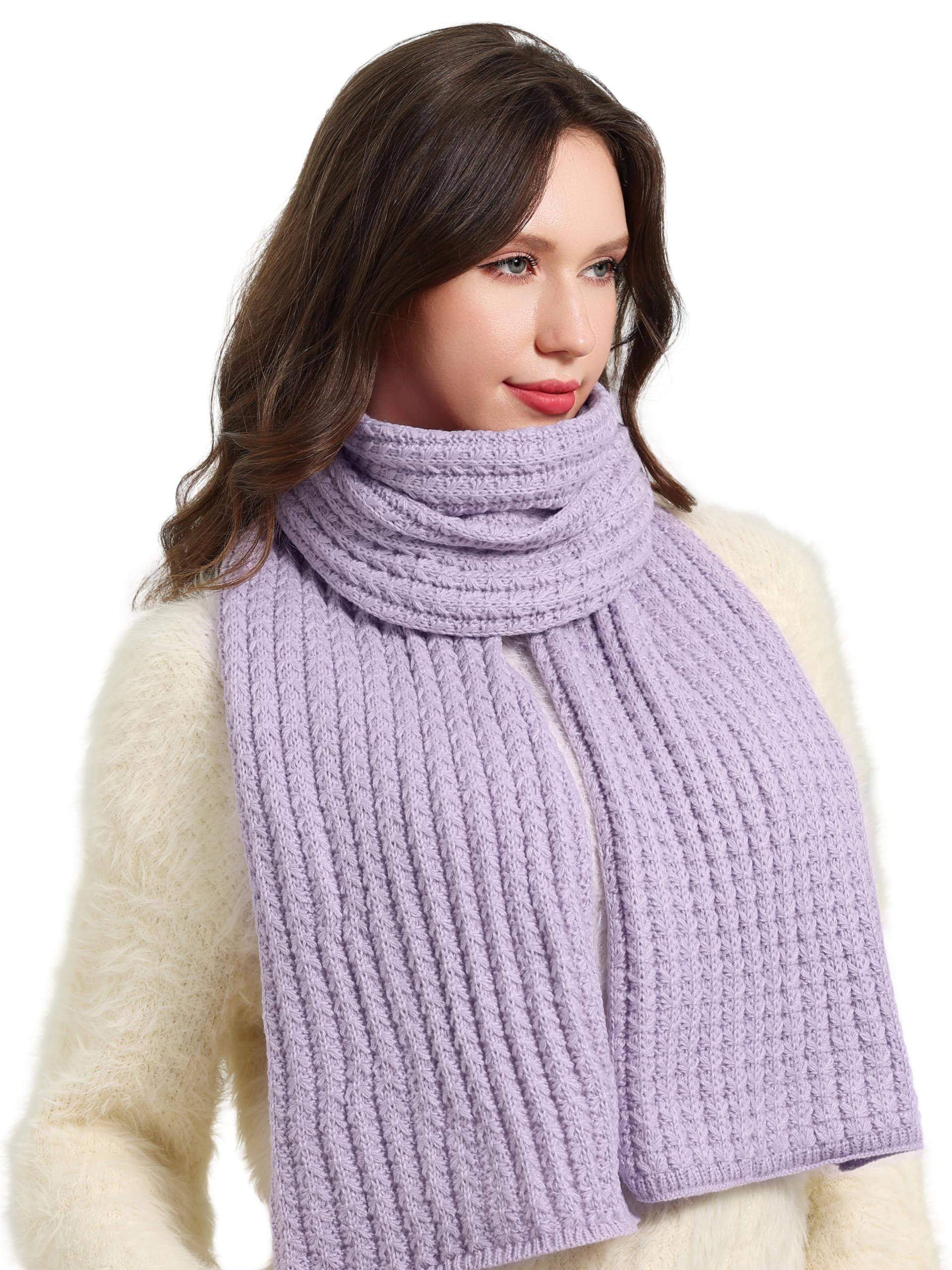 Dondon Women's Lilac Colours Scarf For Uk Winter Scarf Knitted Scarf
