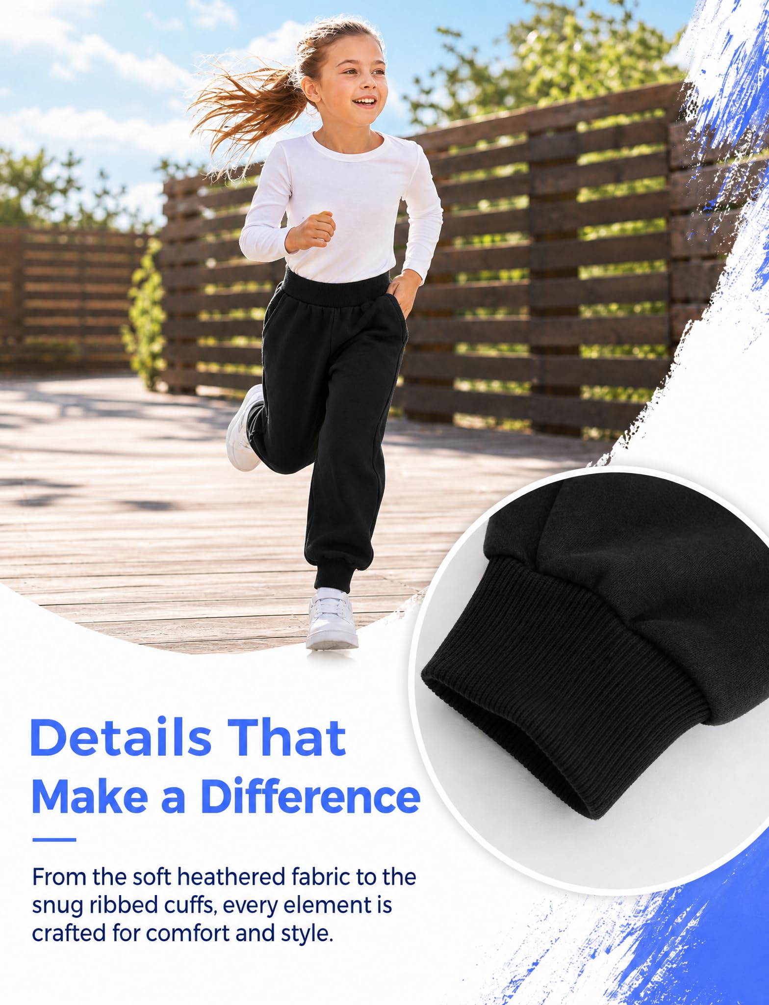 JiAmy Jogginghosen für Mädchen Baumwolle Herbst Freizeithose Größe 120-160