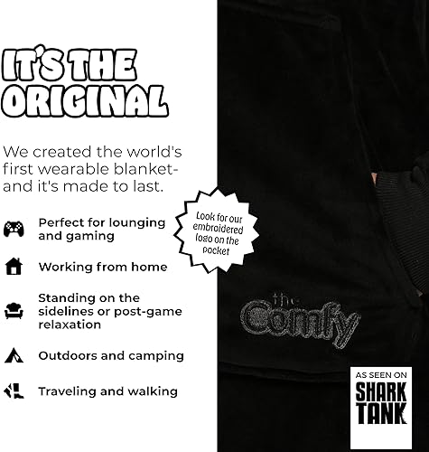 Miniatura 2 de THE COMFY Original - Manta de vestir microfibra y sherpa de gran tamaño, vista en Shark Tank, talla única, renos
