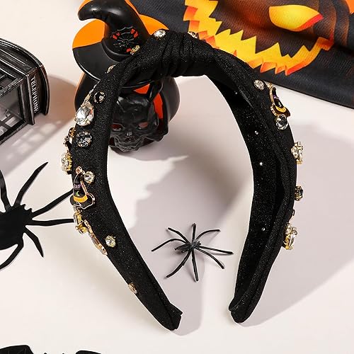 Miniatura 10 de Ivyu Diadema negra con lazo para Halloween, para mujeres y adultos, con lazo grande para el cabello, para niñas, con lazo grande, diadema de Alicia