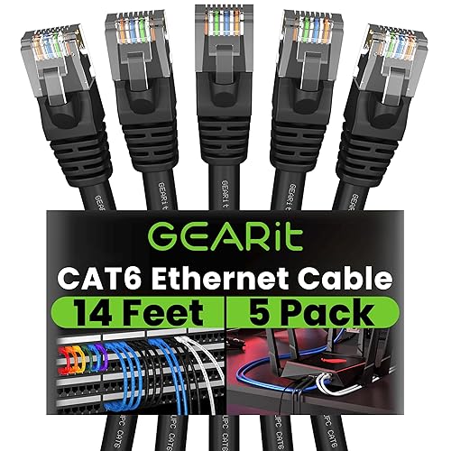 Miniatura 53 de GearIT cable Ethernet de 0.5 pies Cat6 - Cable para computadora a red LAN, color negro, Negro Negro -,Azul,Gris,Rojo