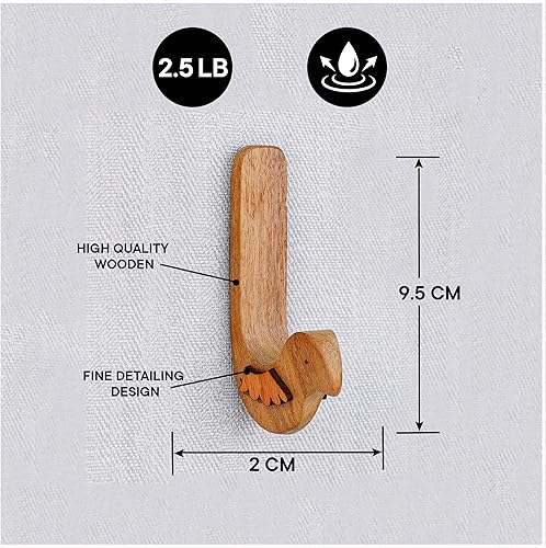 Miniatura 3 de Indian Shelf 3 ganchos, 6 tiras de lindo pájaro decorativo adhesivo ganchos de pared para colgar ganchos de pared de madera únicos sin daños