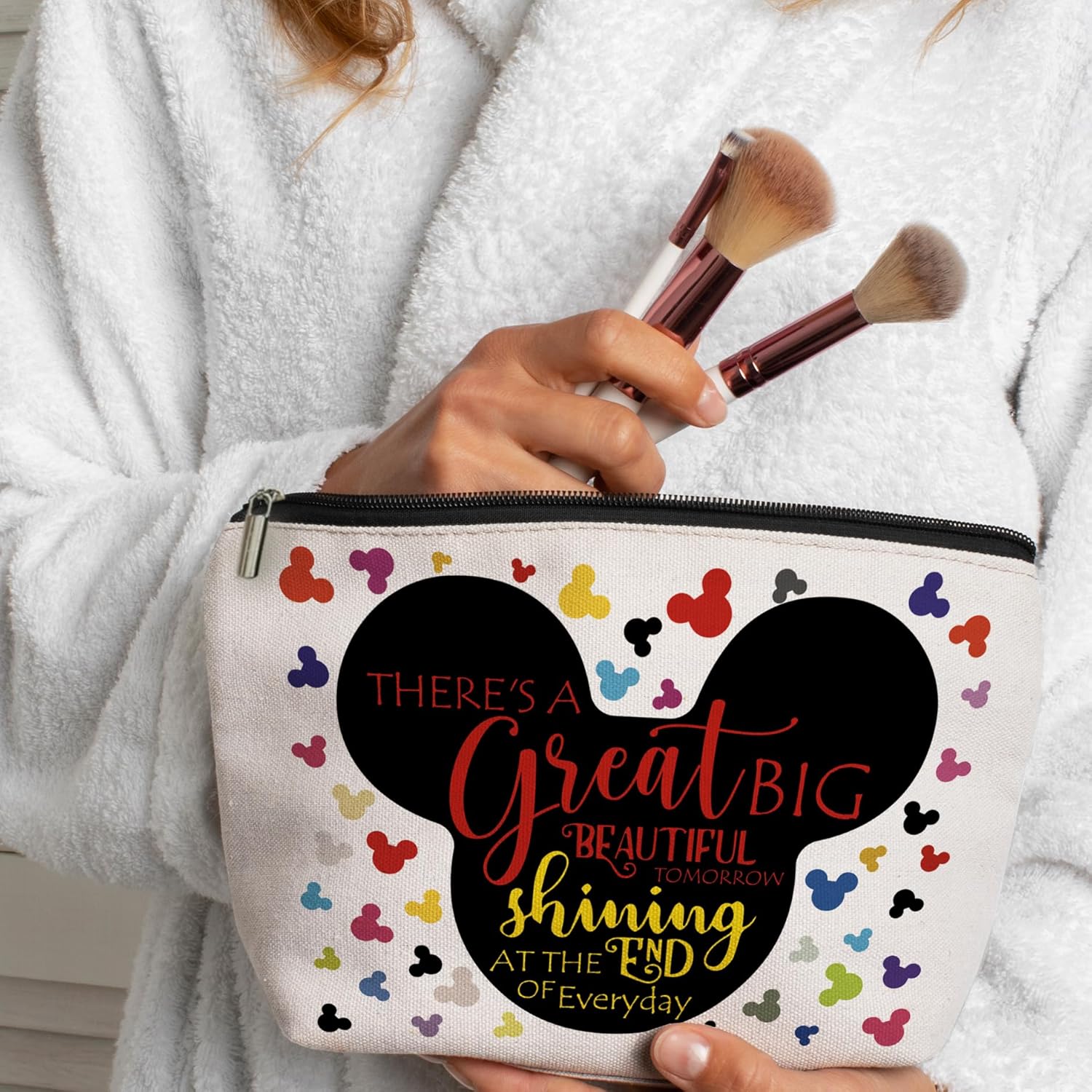 Cartoon Mouse Makeup Bag, Fairytale Fans Mouse Family Cosmetic Bag Gift for Women, Teens, Animal Lovers, Sister, Birthday, Graduation, Mother’s Day Gift Idea, Christmas Gifts - Image 4