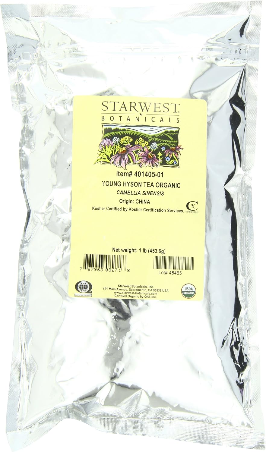 Starwest Botanicals Organic Young Hyson Tea, 1-pound Bag