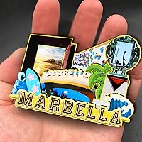 Vista 4 de Imán de madera de Marbella de España 3D para nevera, recuerdos coleccionables, decoración hecha a mano, artesanías 2