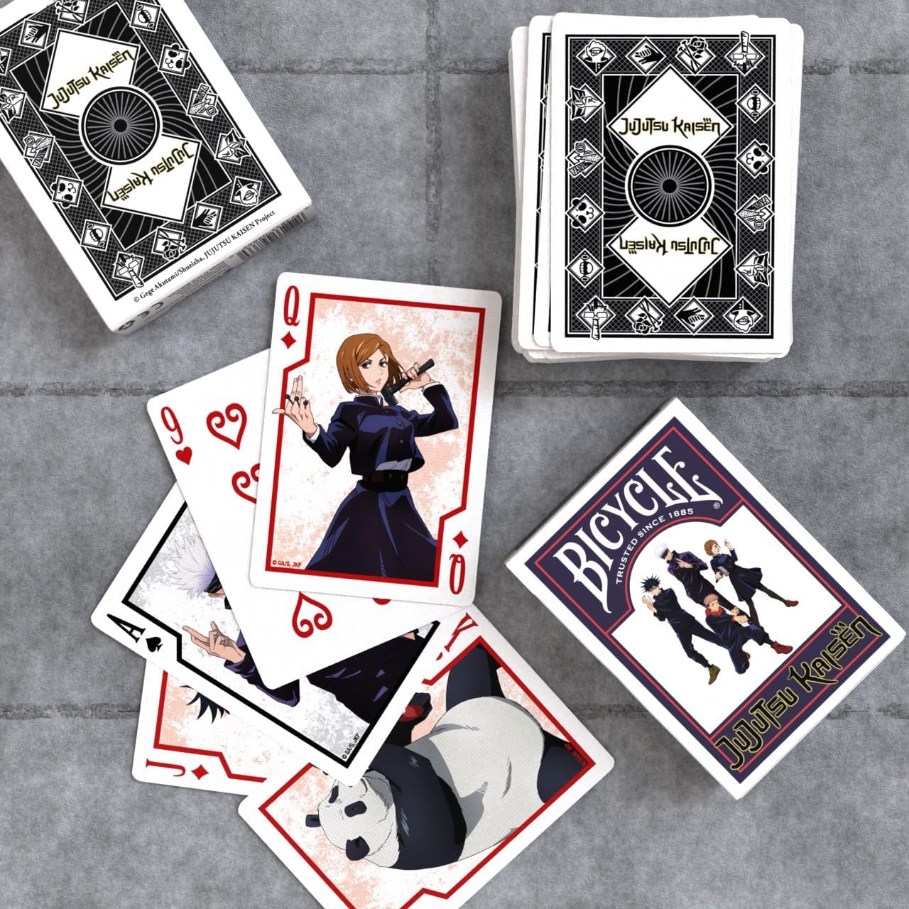 Bicycle Jujutsu Kaisen Collectible Standard 52 Deck of Cards, Poker Size, Anime Cartoon Gifts, Family & Kids Card Game Night