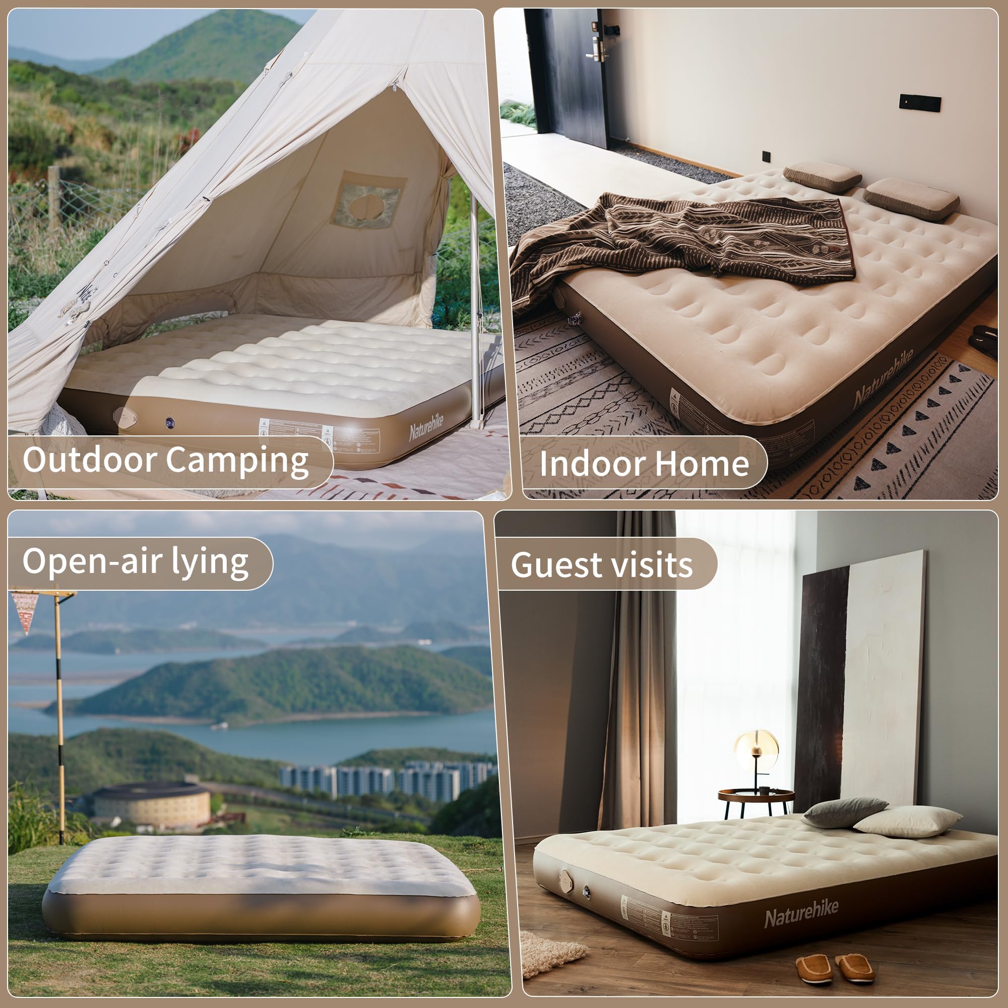 Naturehike Matelas Auto-Gonflant 1 Personne 186x100x25 cm Pompe Rechargeable 150 kg Capacité Max Solution Camping & Maison Compacte