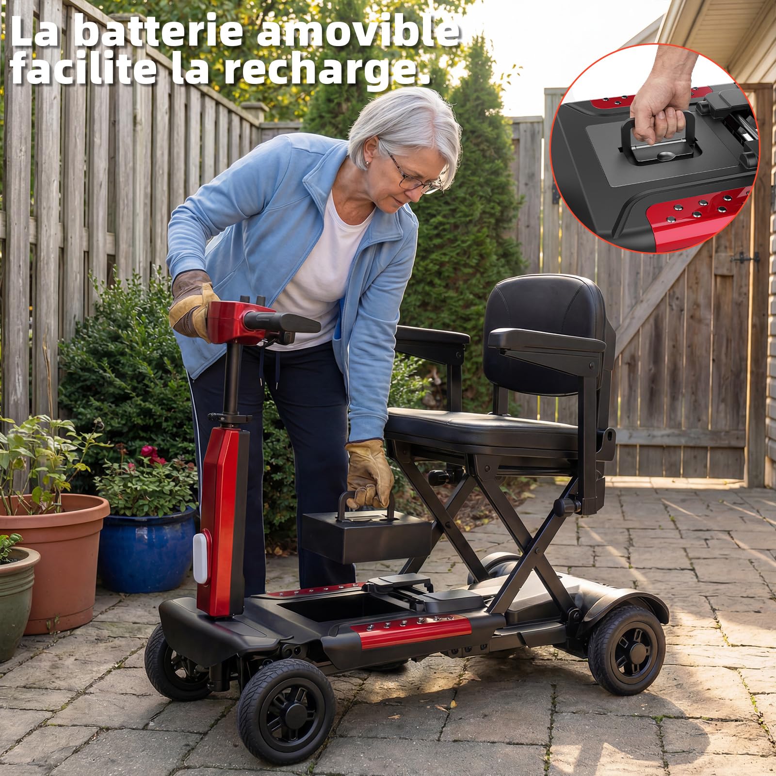 TODIMART X11 Scooter de Mobilité à 4 Roues, Autonomie de 30 km, Scooter Pliant Léger pour Adultes, Avec Antivol et Clé, Panneau de Commande Facile à Utiliser Charge Maximale 130KG