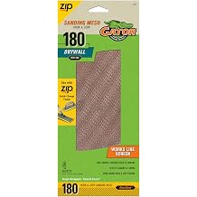 Gator Drywall Sanding Screen Mesh, 180 Grit, 4-Pack | 4.5 x 10.5in drywall sanding mesh, 180 Grit. Clog-resistant open-mesh screen for drywall & joint compound; sands both sides.