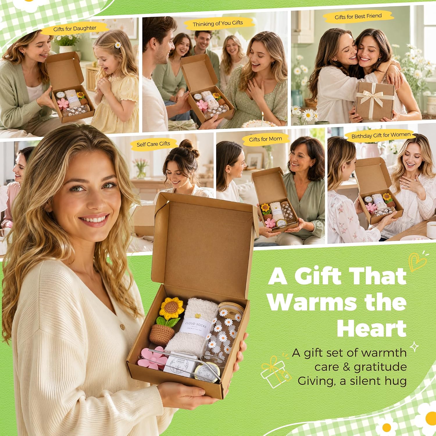 Birthday Gift Baskets For Women,Sunflower Gift Box For Women - Best Friend Birthday Gift Set For Teen Girls,Girl Mom,Sister Birthday,Best Friend,Wife,Coworker,Sending Sunshine Sunflower Gift Baskets