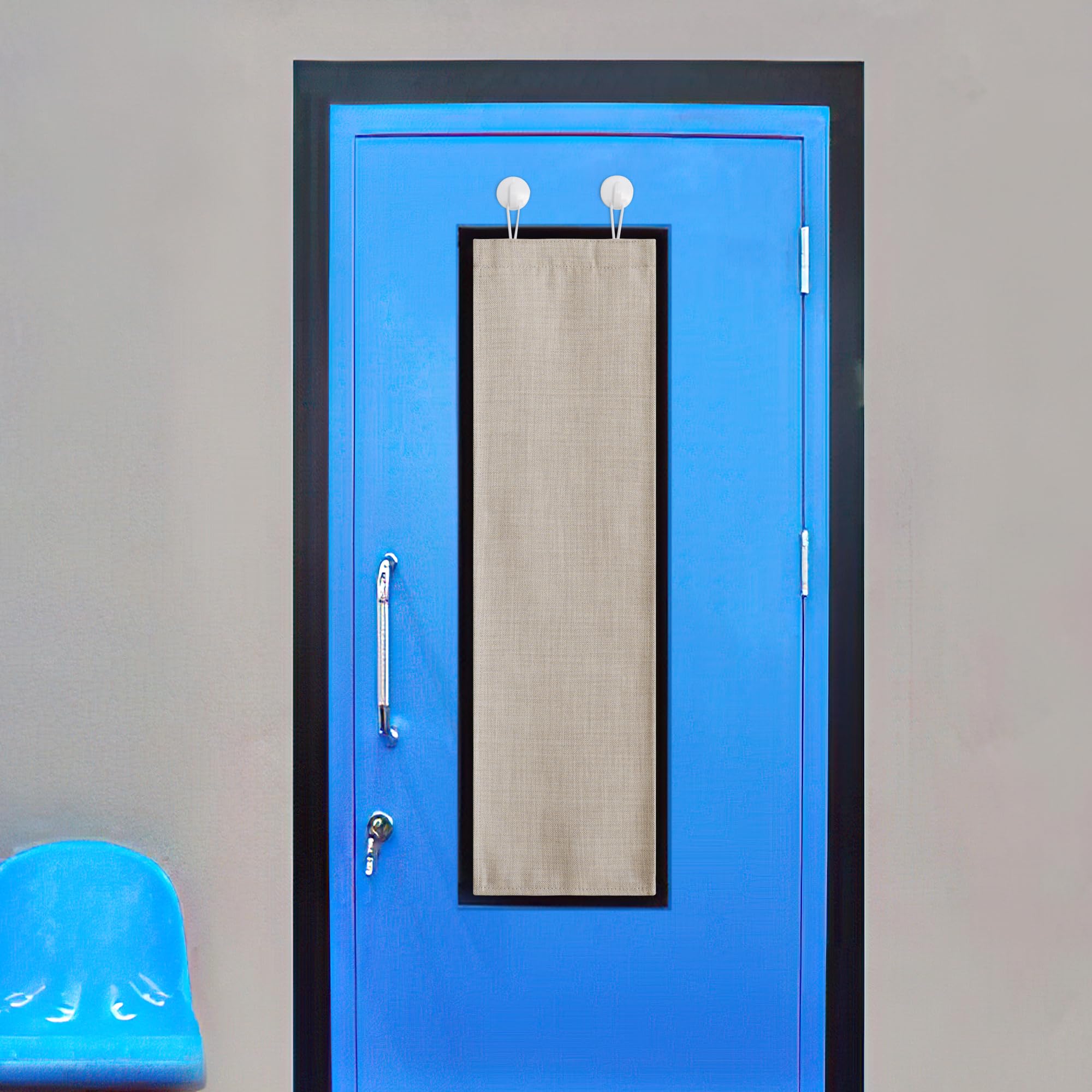 Rideau de porte en verre imitation lin NICETOWN pare-soleil intimité angora