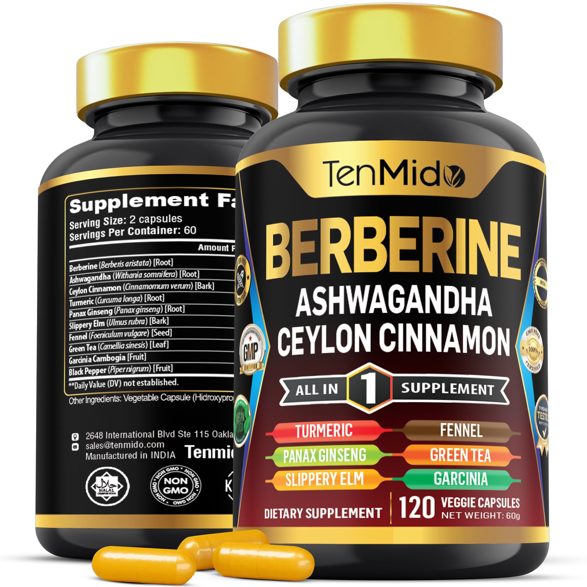 Amazon.com: Tenmido Berberine Supplement - 10in1 Formula with