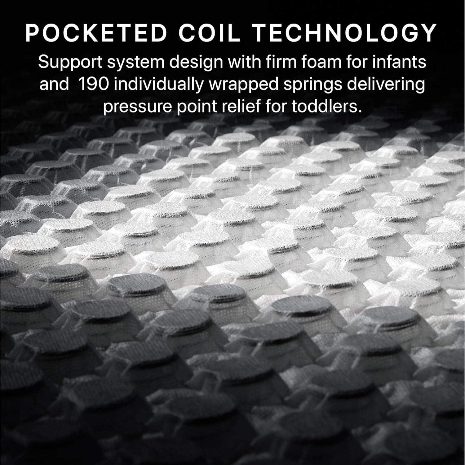 Close-up of pocketed coil technology in the mattress, showing individual springs for support.
