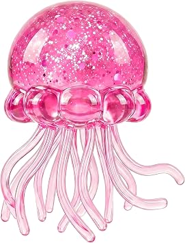 Jellyfish Squishy Squeeze Toys for Boys Girls, Ultra Soft Sensory Fidget Toys for Kids Adults, Slow Rise Stress Balls Stress Relief for Autism, Office Desk Toys Party Favors Birthday Gifts Pink