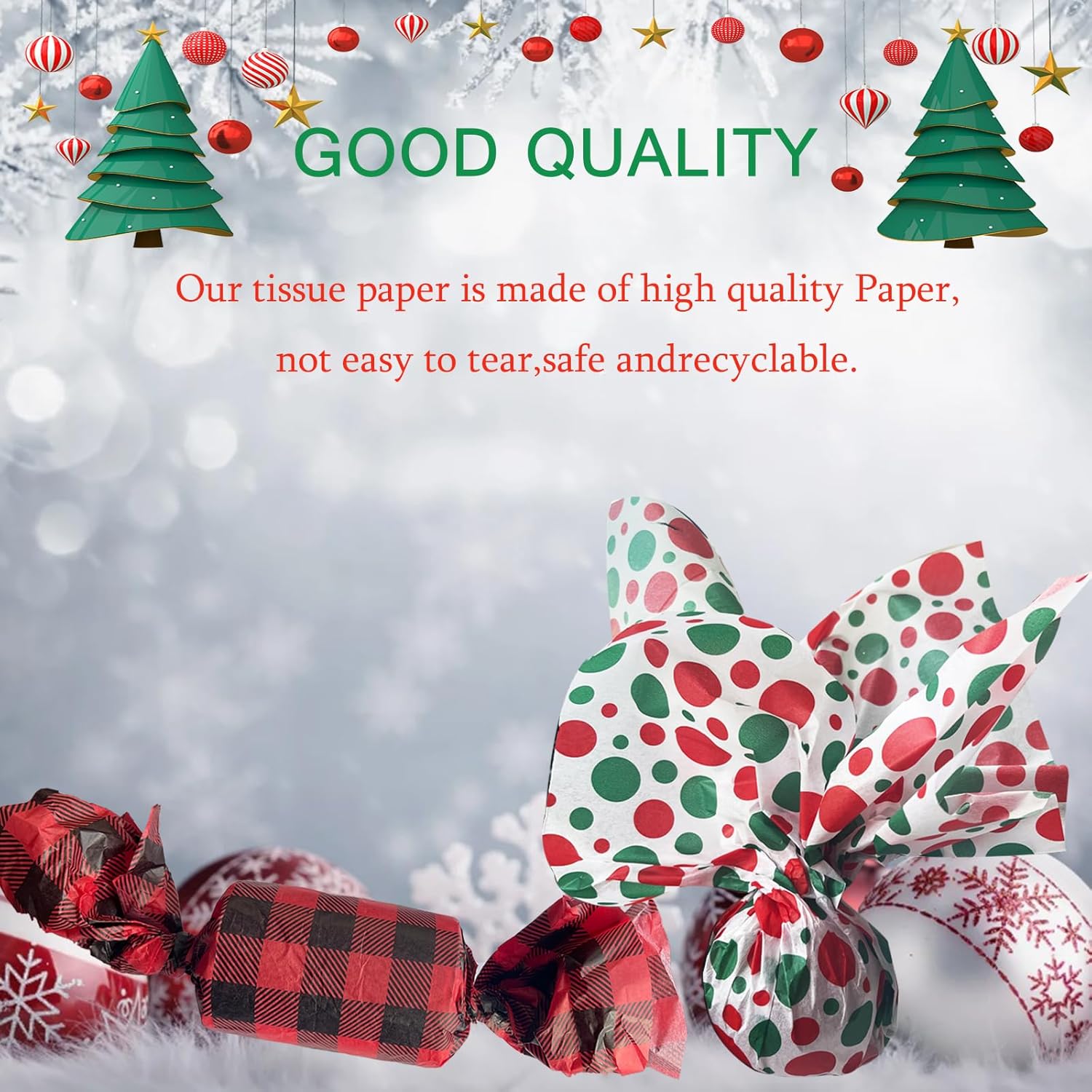 140 Sheets Christmas Tissue Paper,Assorted Xmas Design Bulk Gift Wrapping Paper for Gift Boxes DIY Crafts Birthday Holiday Decoration,19.7"x19.7"(7 Patterns)