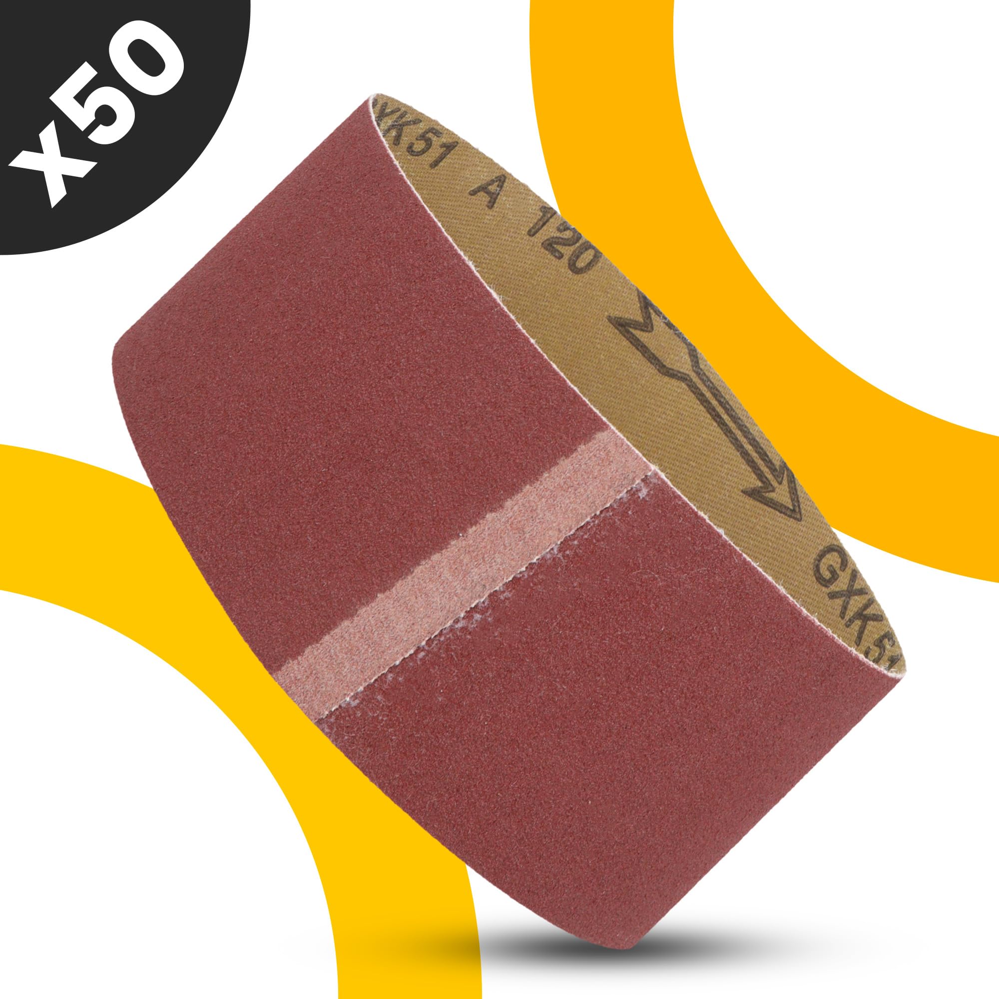 50x Bande Abrasive 75x457 mm P120 Ponceuse Machine Ruban Tissu Ponçage Affûtage Ébavurage Dérouillage Bois Métal Plastique Résistant Longue Durée Bonne Adhérence