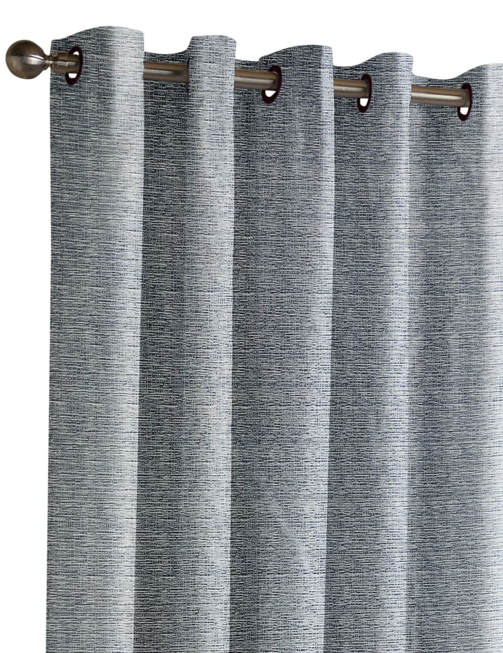 Ultica Fab® Solid Curtain Drapes Pack of 2 - Polyester Curtains for Living Room Bedroom Hall - Eyelet Grommet Panels for Home Office Decor (Door - 4 x 7 Feet, Grey)
