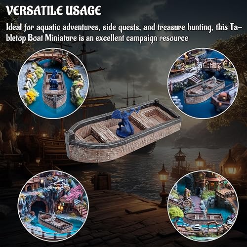 Miniatura 5 de CZYY DND Skiff - Bote de remo medieval de resina pintada a mano en miniatura de 1.102 in RPG para juegos de guerra y TTRPG