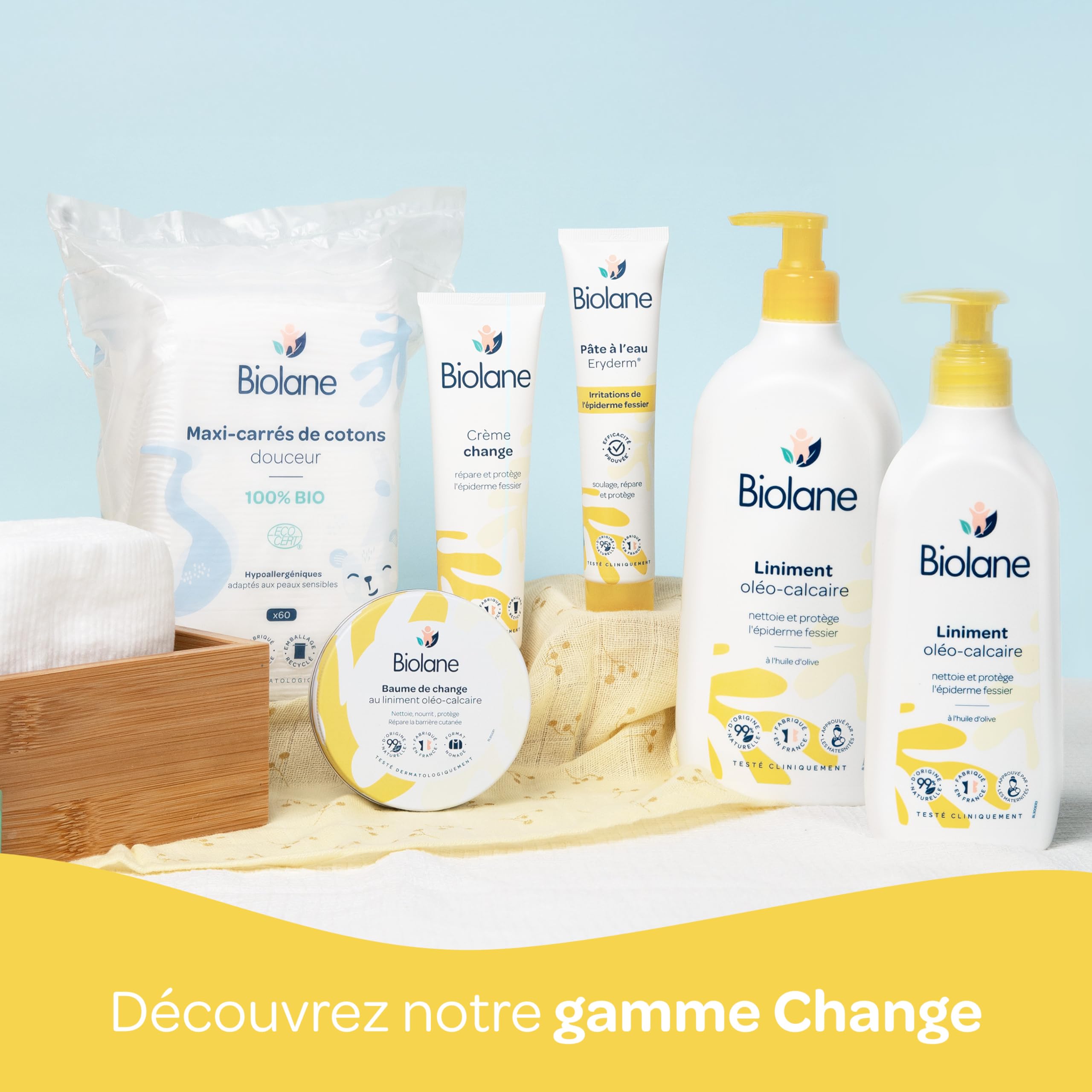 BIOLANE Liniment olio calcaire Bébé Nettoyant sans rinçage 99% Origine naturelle 700ml Fabrique en France