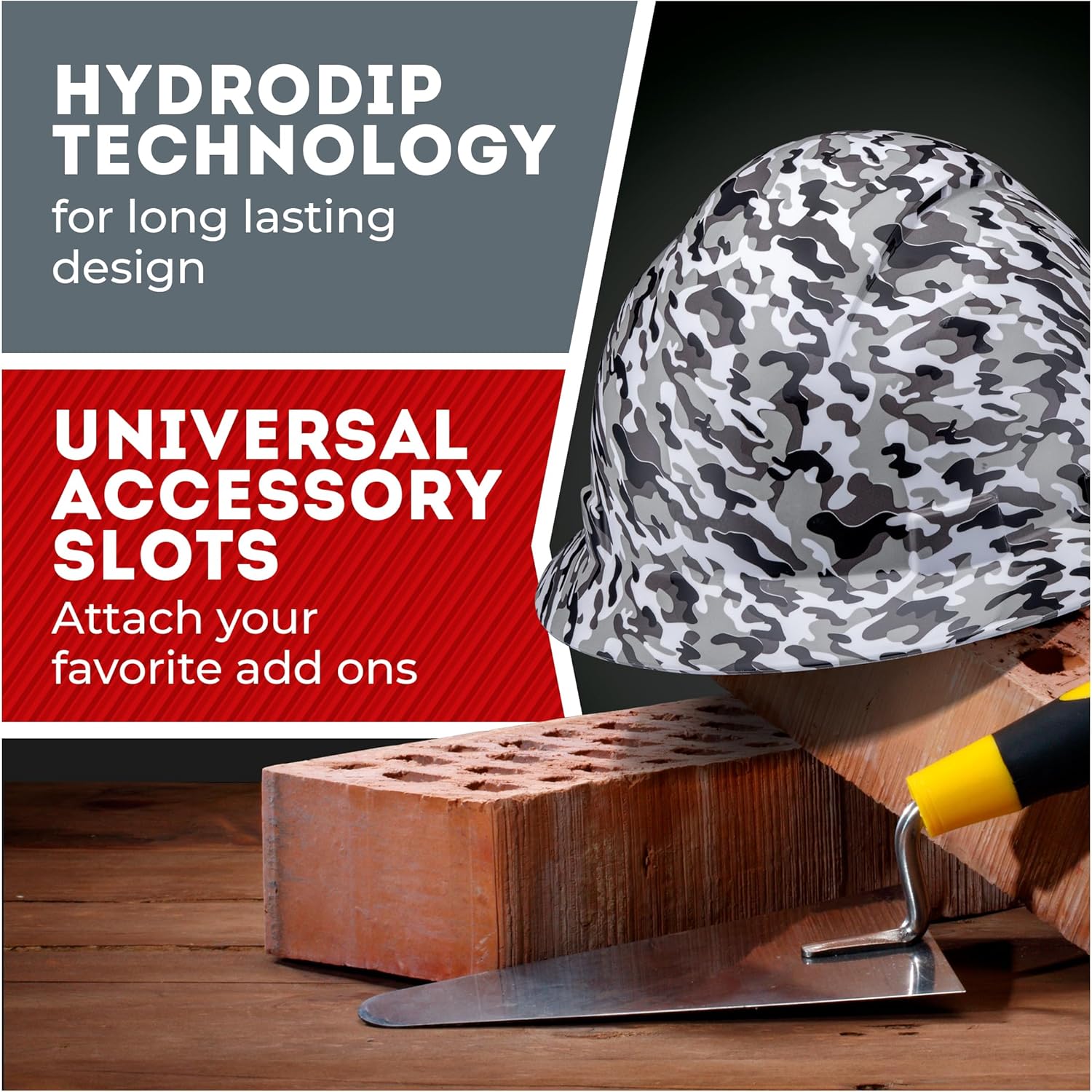 Acerpal Updated Vented Full Brim Hard Hat, True Camo Gloss, Padded, OSHA Construction Safety Approved Hardhats, Hard Hats for Men, Cascos De Construccion Helmet.