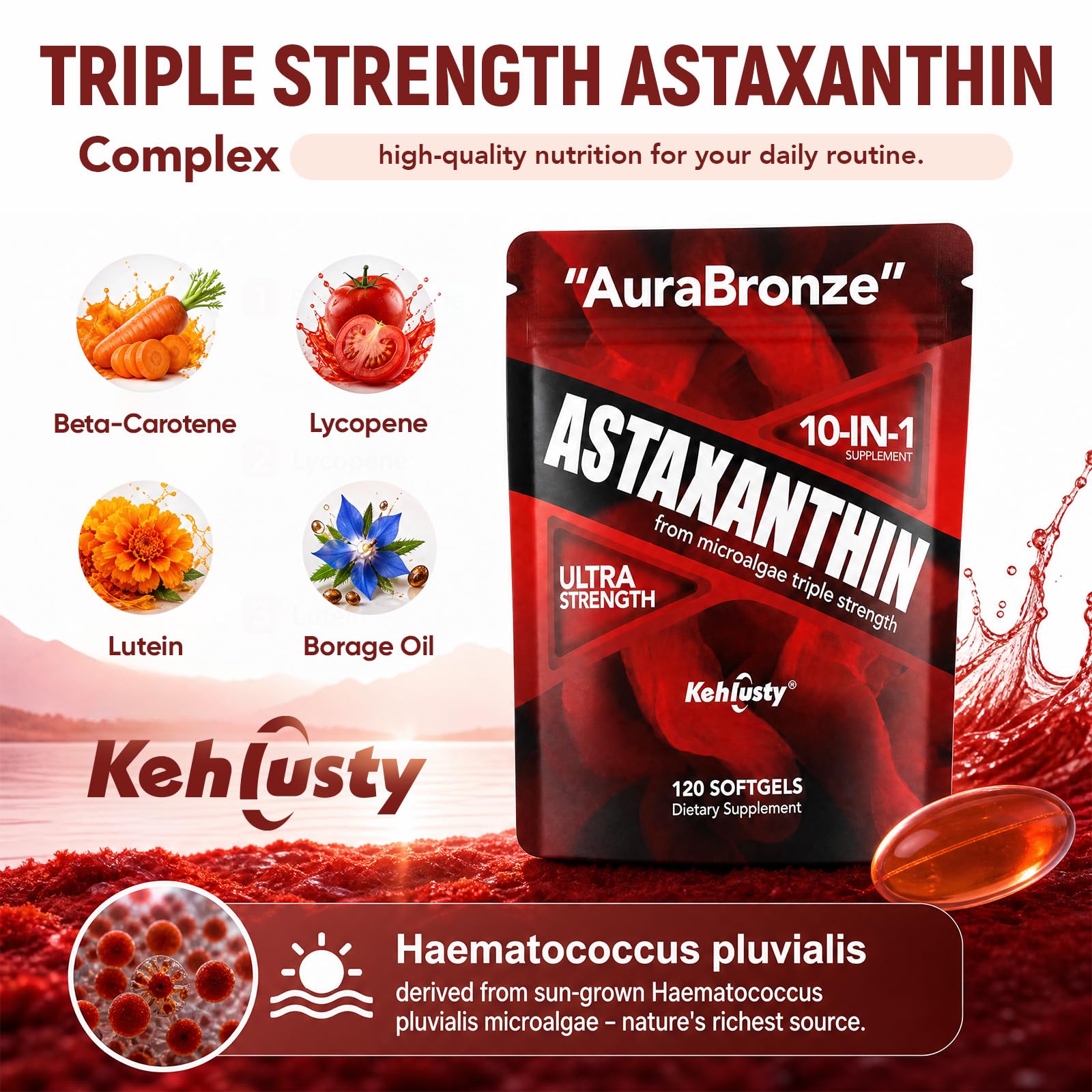 Astaxanthin 12mg, 10-in-1 Ultra Strength, 120 Softgels — Amazon image 3