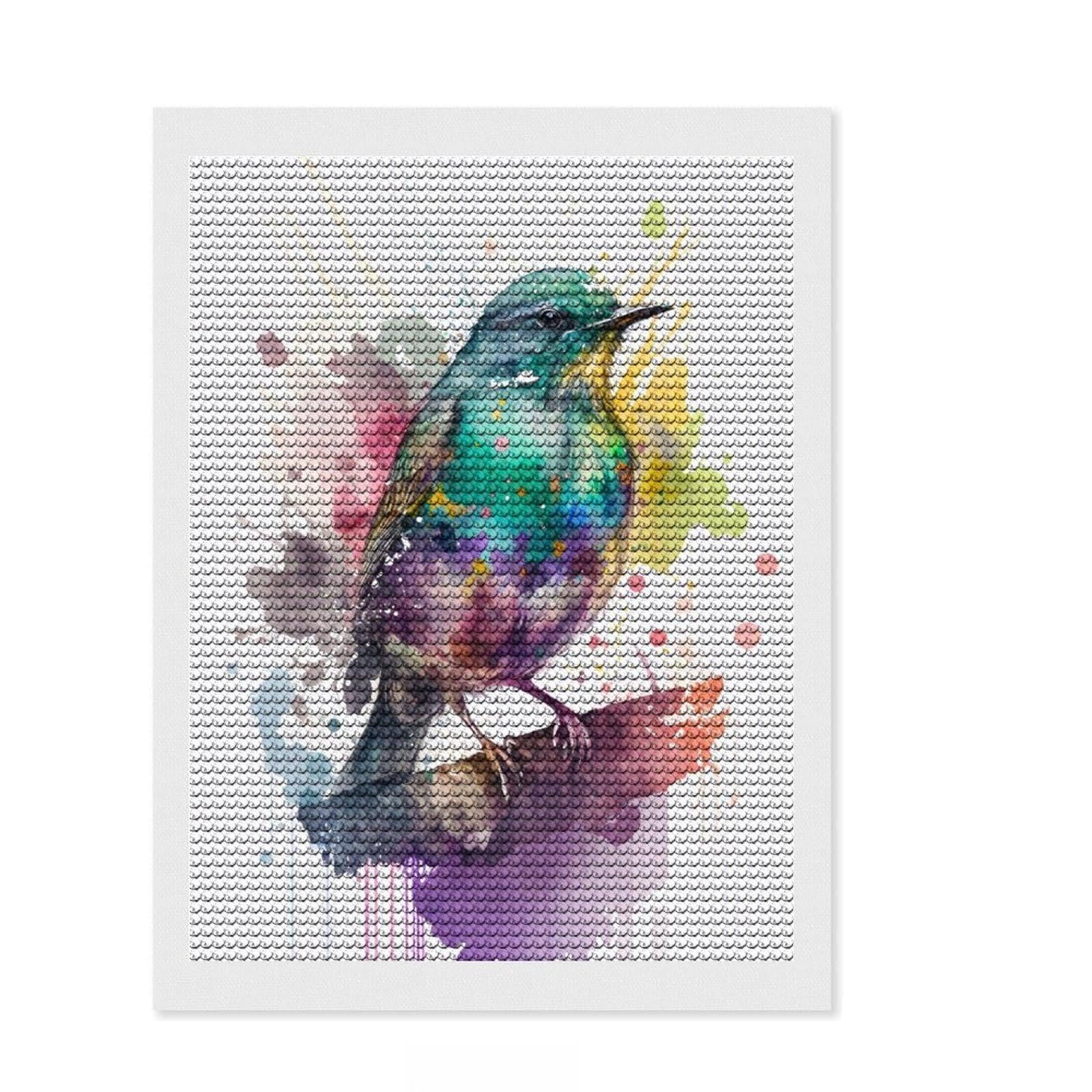 Junmoney Love Birds Diamond Painting Set 12"x16", for Creative Relaxation, Boho Decor, Nice Detail and Sparkle, Thoughtful Handmade Gift
