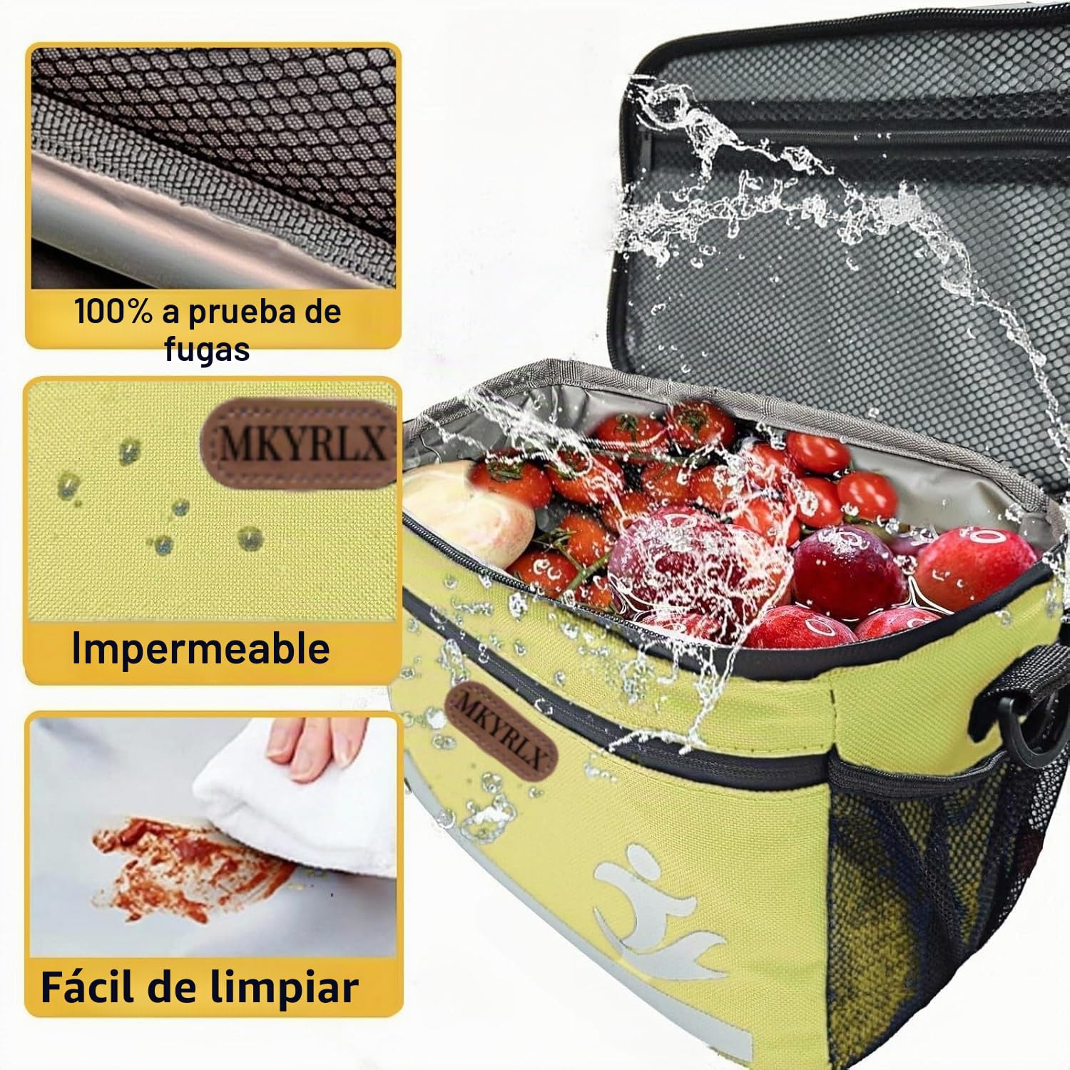 Bolsa térmica para manillar de bicicleta, 5 litros, almuerzo, resistente al agua, soporte para teléfono