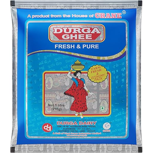 Durga Ghee Buffalo Ghee 1L Pouch Rich in Nutrients Healthy &