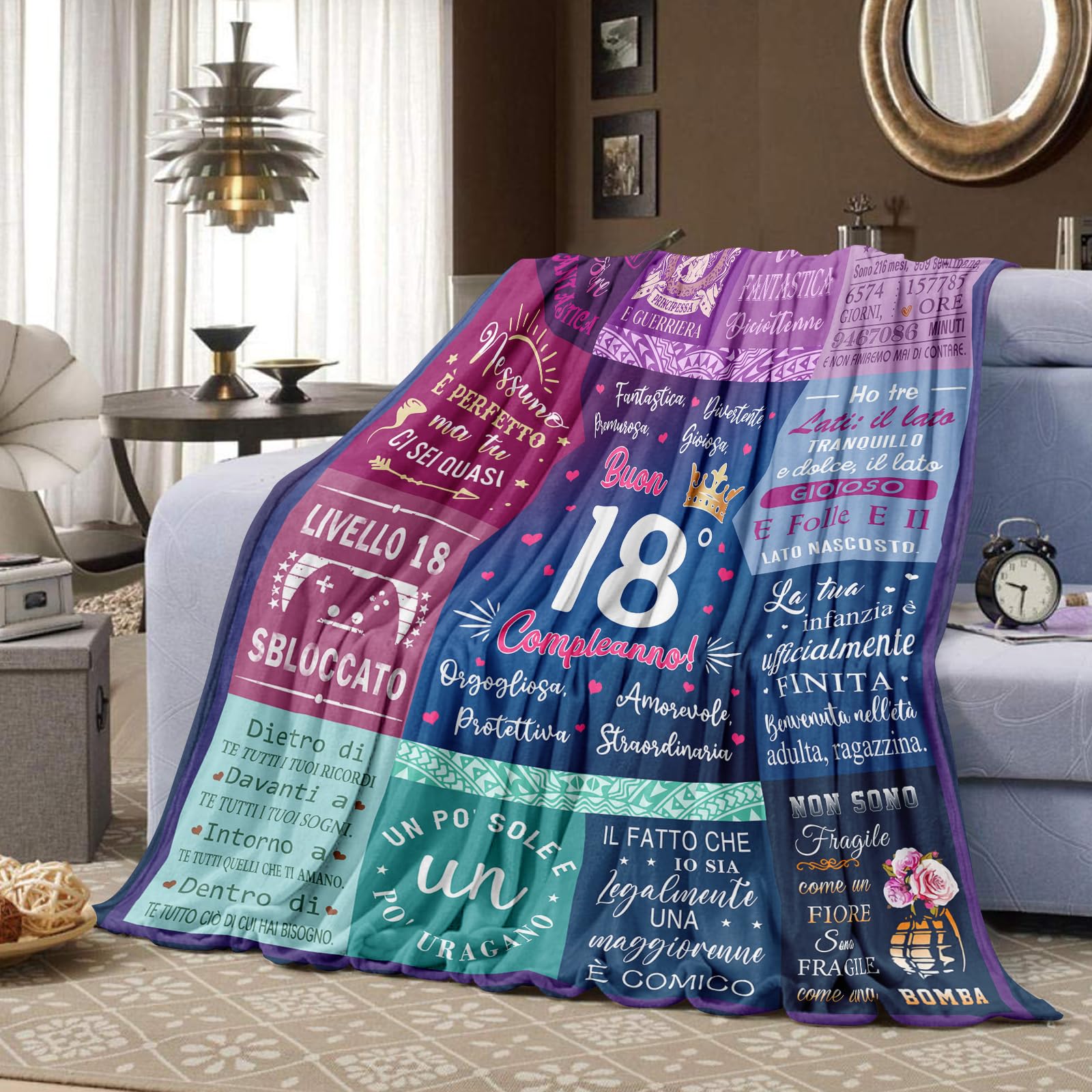 18 Anni Compleanno Donna, Regalo Donna 18 Anni, Buon 18° Compleanno, Regalo Di Compleanno Migliore Amica/Figlia/Sorella, Idee Regalo Compleanno, Laurea,Natale per Ragazza, Regalo 18 Coperta 130x150CM