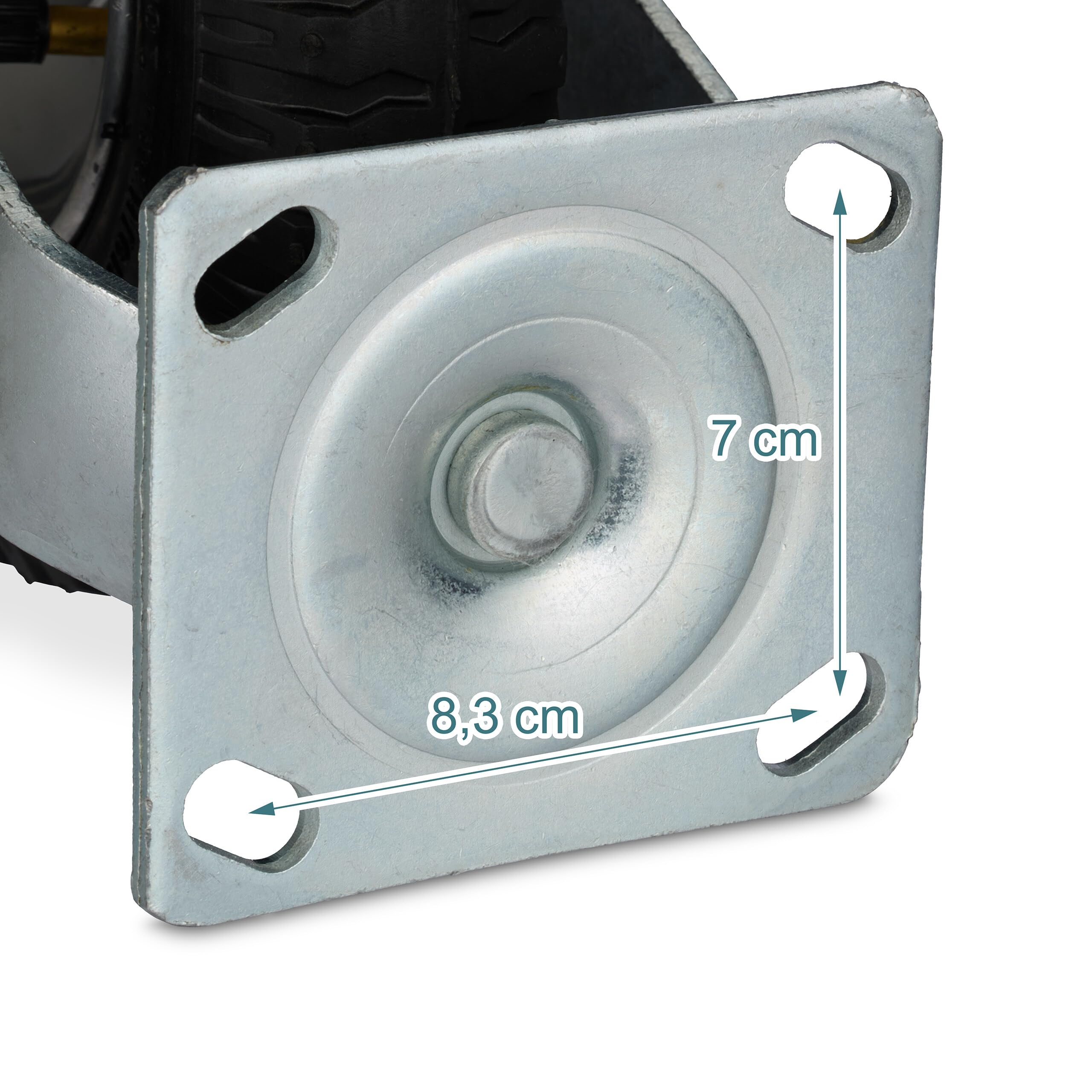 Relaxdays ruedas giratorias con freno, pack de 2, 3.00-4, negro/plateado | 120 kg, neumáticas, goma y acero, carga pesada