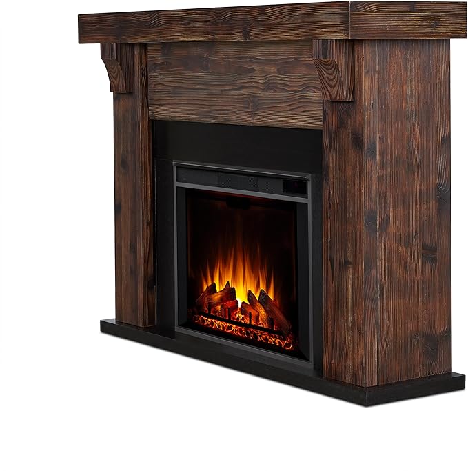 Chimenea eléctrica Real Flame Gunnison Grand 64" con repisa miniatura 7
