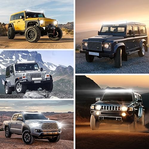 Miniatura 7 de RIGIDON Barra de luz LED curvada de 52 pulgadas y 675 W con conector DT, combo de punto de inundación de triple fila de 67500 lm, barra de luz