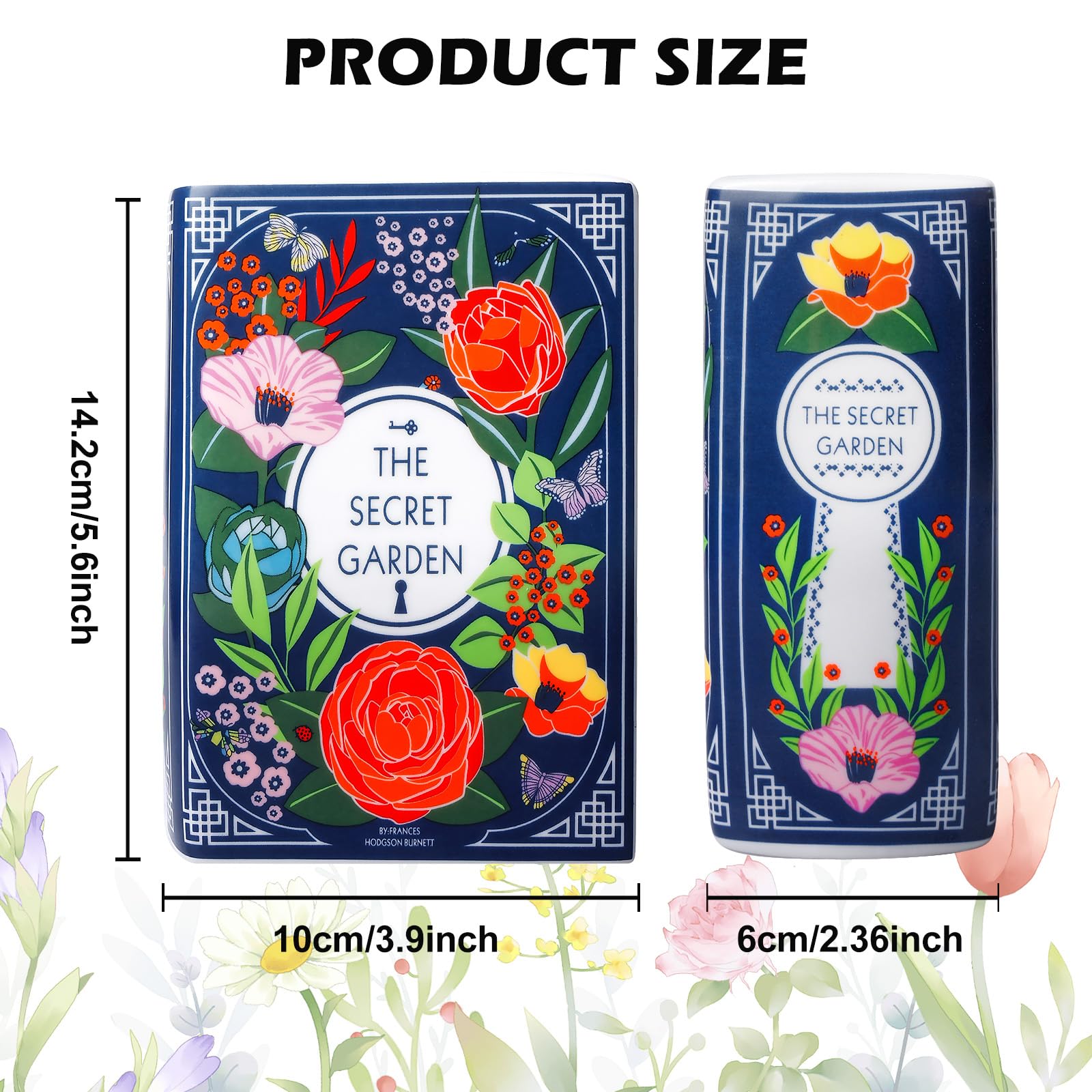 Wazon dekoracyjny w kształcie książki, ceramiczna doniczka na kwiaty, ceramiczne wazony do dekoracji, wazon w kształcie książki dla miłośników książek, nowoczesny dekoracyjny wazon do domu i biura