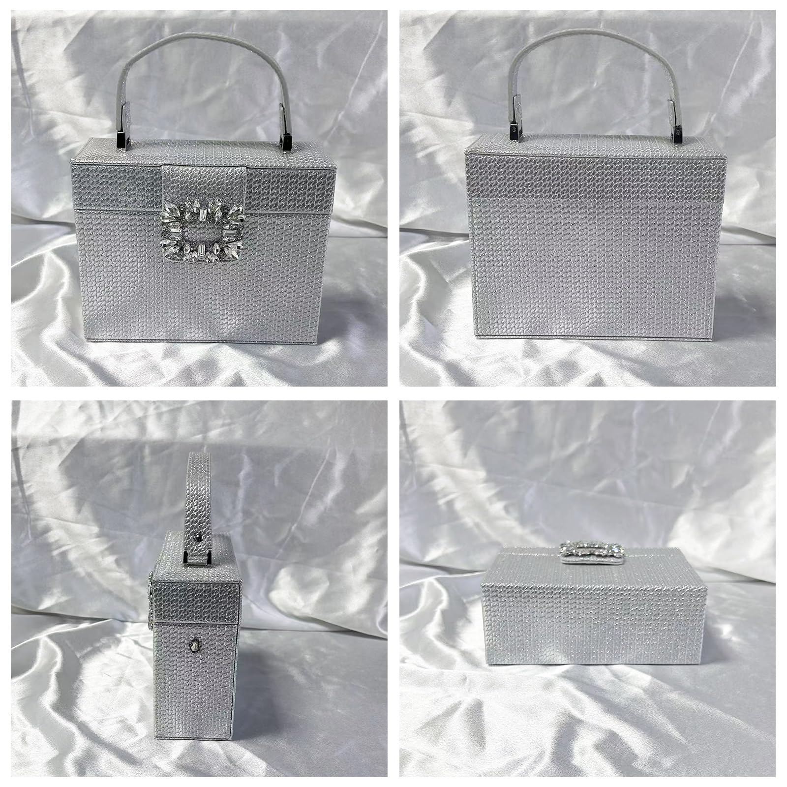 CORIOS Borsetta da Sera da Donna Clutch in Paillettes Lussuoso Strass Borsa a Tracolla a Spalla Pochette Piccolo con Catena Elegante Borsa Sposa Messenger per Ballo Cocktail Festa